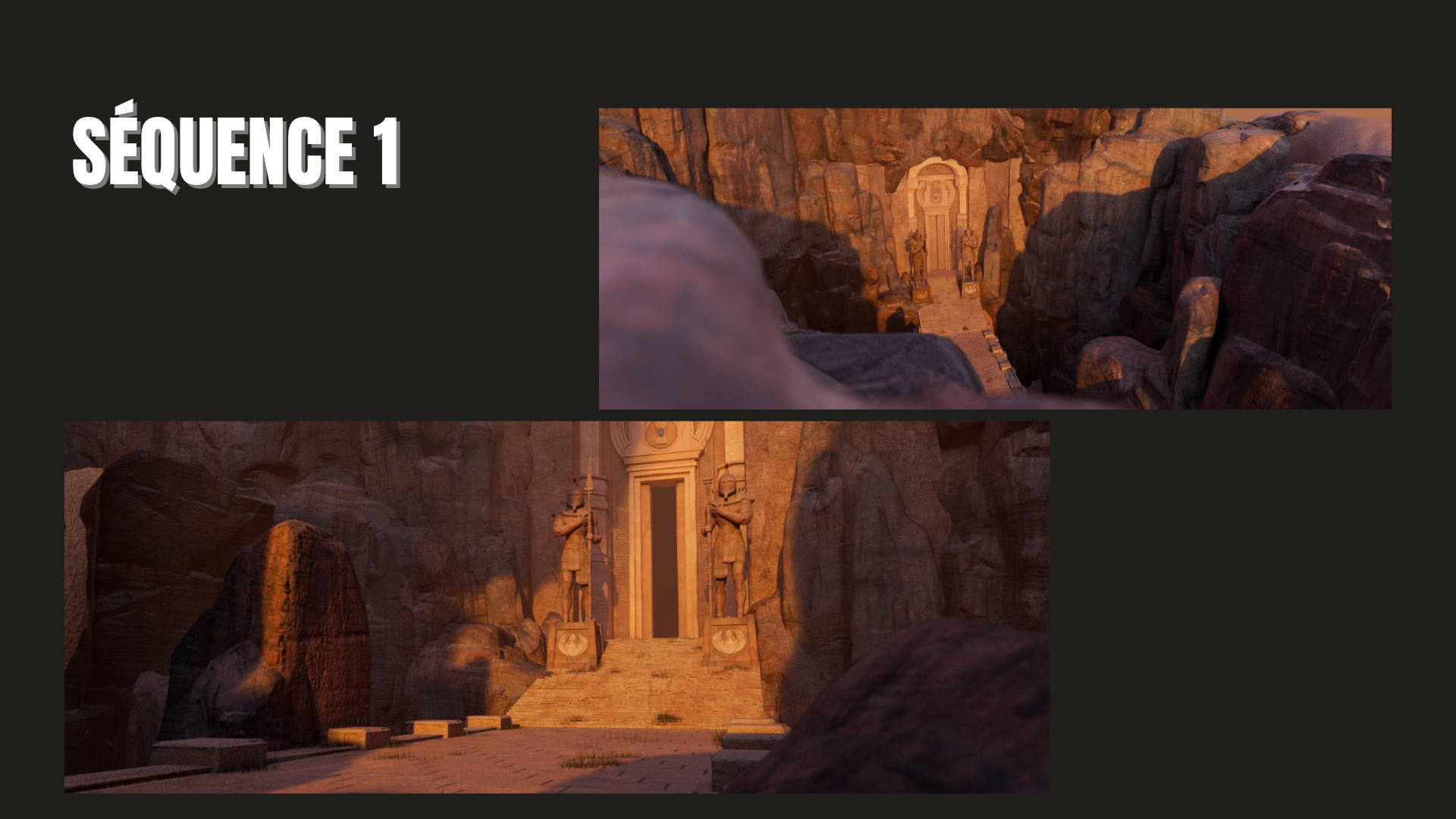 Sequence 1 — Desert, cliffs and temple