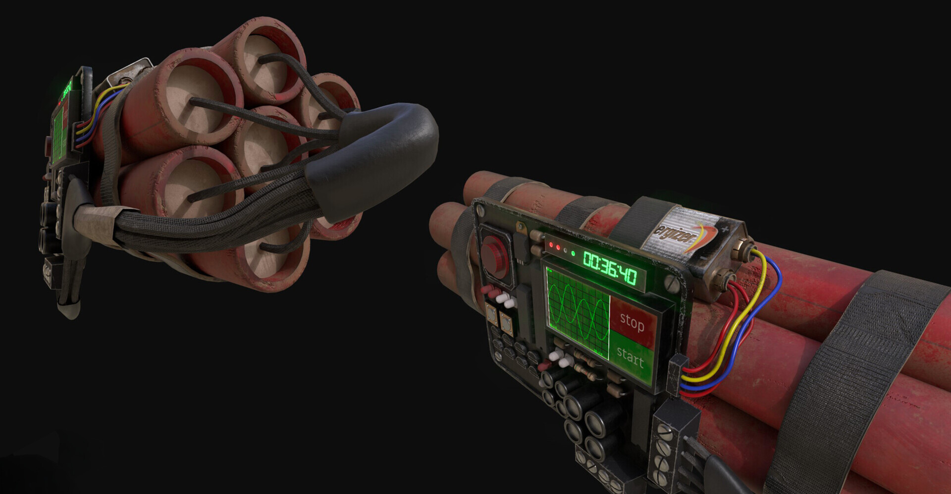 Game Ready Bomb Prop — additional beauty renders